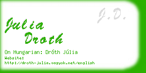 julia droth business card